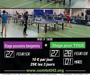 Stage Comité de la Loire les 27 – 28 février et 1er mars