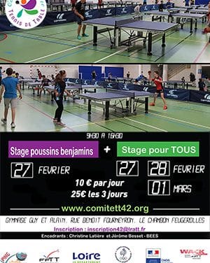 Stage Comité de la Loire les 27 – 28 février et 1er mars