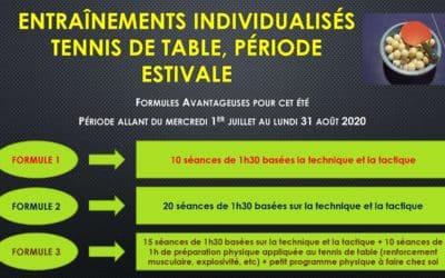 Séances individualisées de tennis de table avec Jordan Yaya