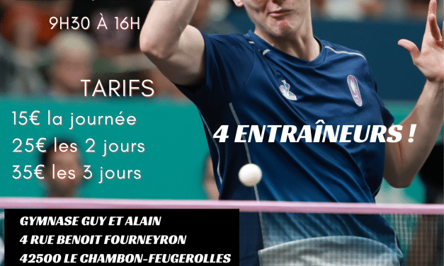 Stage – TOUT PUBLIC – tennis de table – Février 2026 – 4 entraîneurs