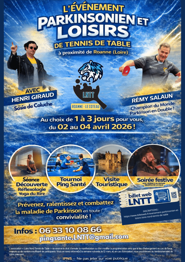 Événement “Parkinsonien & Loisirs” : 3 jours autour du tennis de table, du 2 au 4 avril 2026