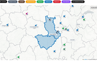 La carte des tournois