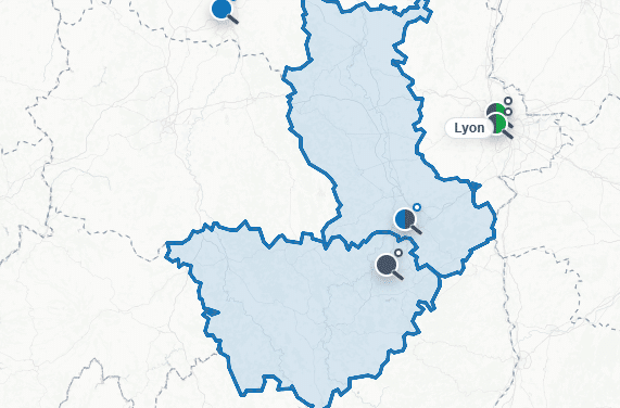 Carte des stages de tennis de table en Loire et Haute-Loire