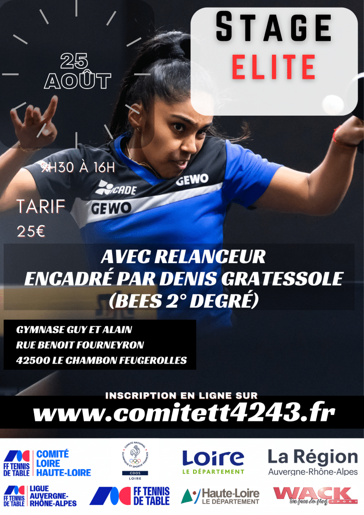 Stage Elite Jeunes (classement minimum 900 points)