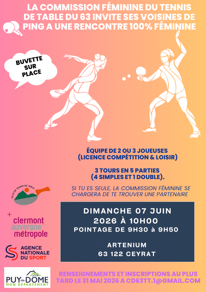 Journée féminine par équipes : cap sur Ceyrat le 7 juin 2026