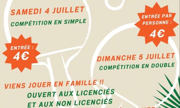 Tournoi d’été de tennis de table à Retournac les 4 et 5 juillet