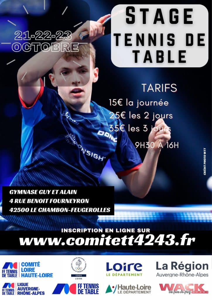 Stage de tennis de table – Octobre 2026
