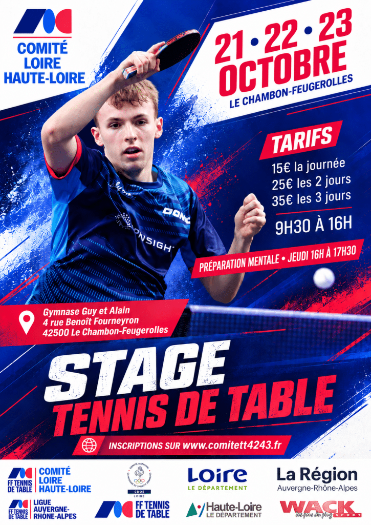 Stage de tennis de table – Octobre 2026